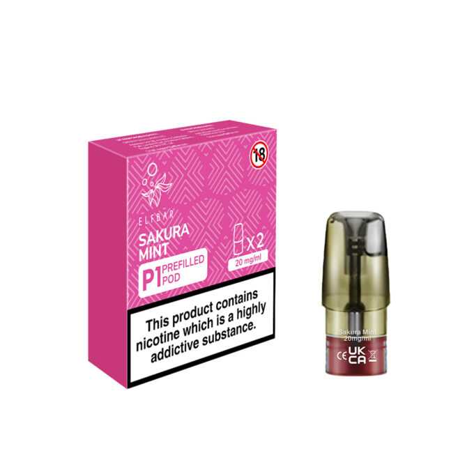 20mg (2%) Elf Bar P1 Replacement Pods sakura mint