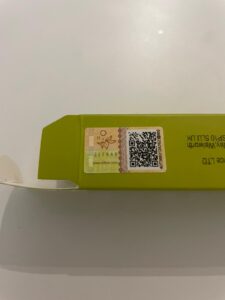 Elf Bar authenticity label
