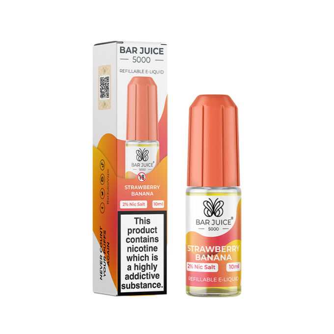 20mg (2%) Bar Juice 5000 10ml Nic Salt strawberry banana
