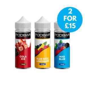 podbar 100ml shortfill 2 for £15