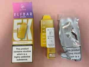 What's in the box of the Elf Bar AF5000 disposable device?
